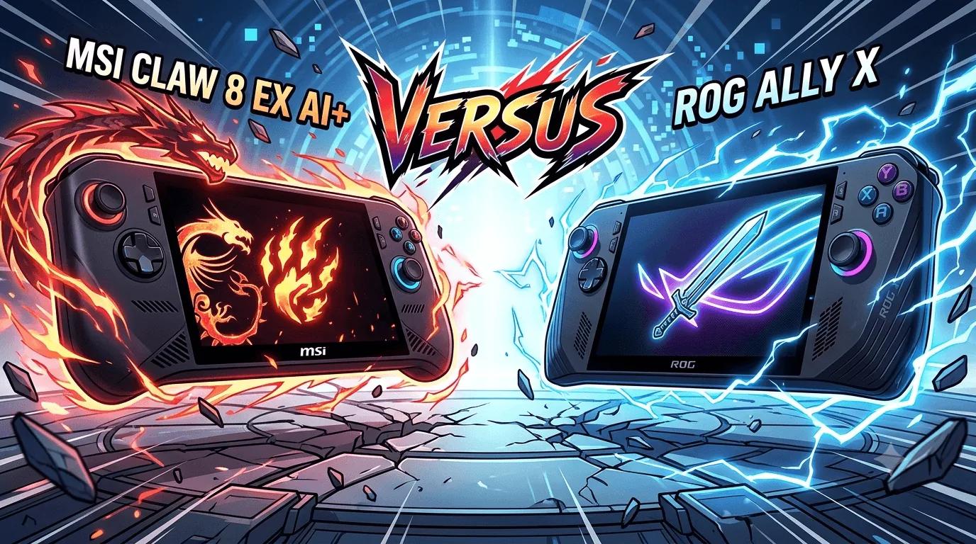 MSI Claw 8 EX AI+ vs ROG Xbox Ally X: Intel Arc vs AMD Flagship — retro handheld comparison | Held Games