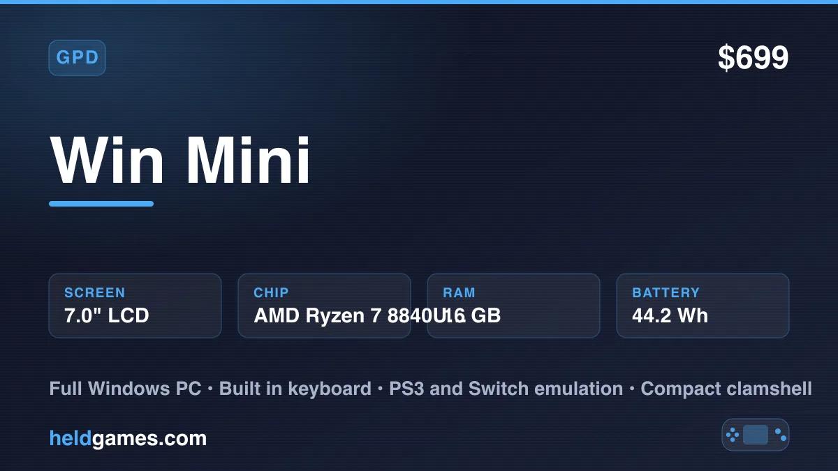 GPD Win Mini retro handheld gaming device