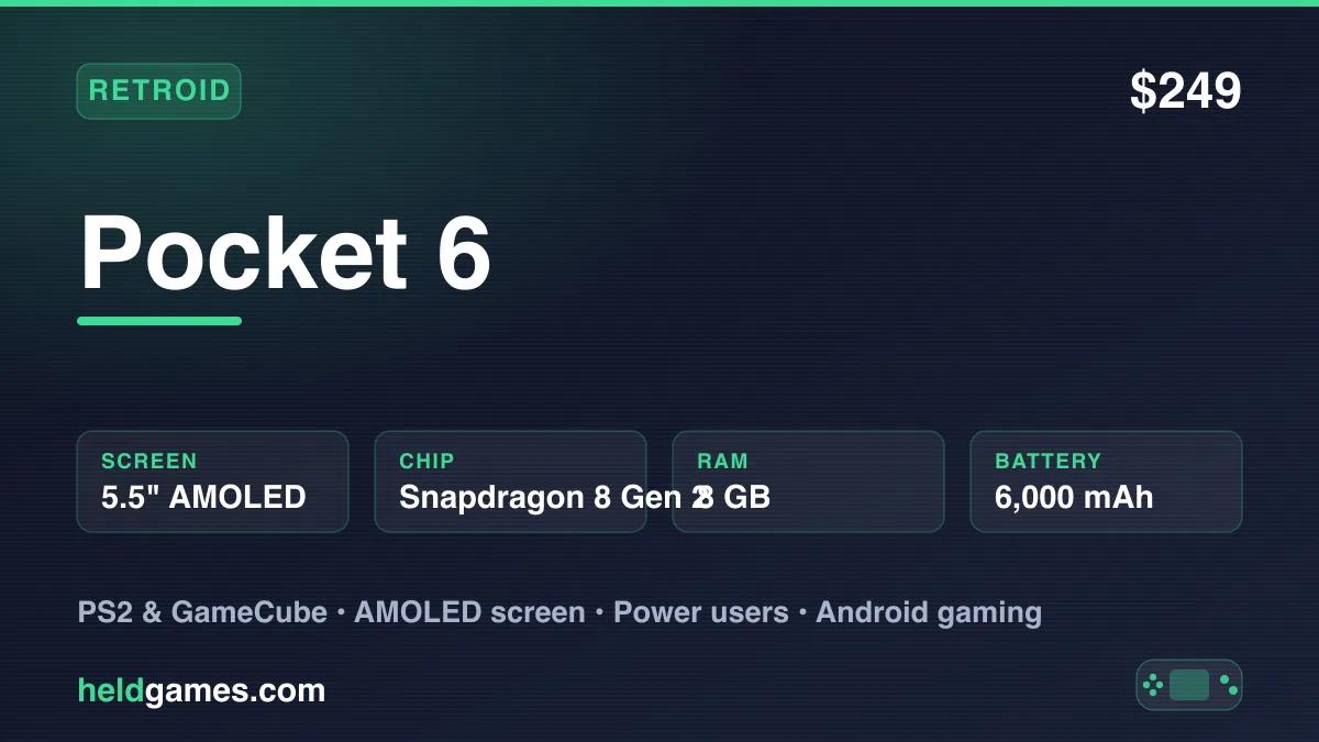 Retroid Pocket 6 retro handheld gaming device