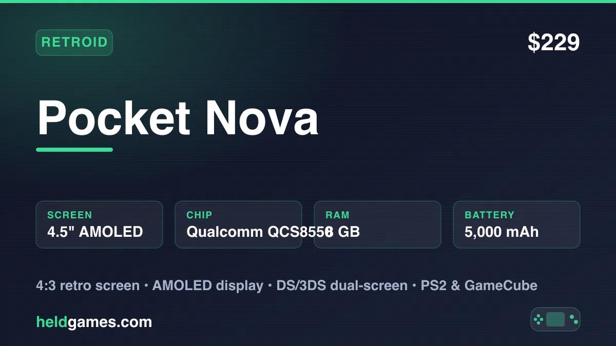 Retroid Pocket Nova retro handheld gaming device