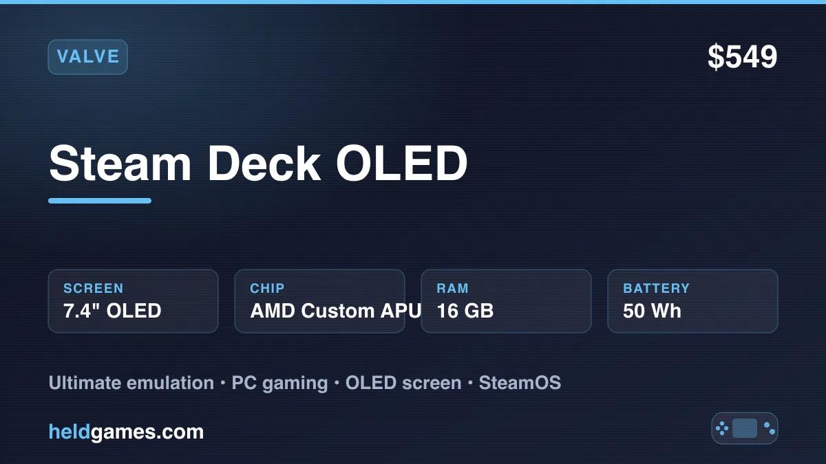 Steam Deck OLED retro handheld gaming device