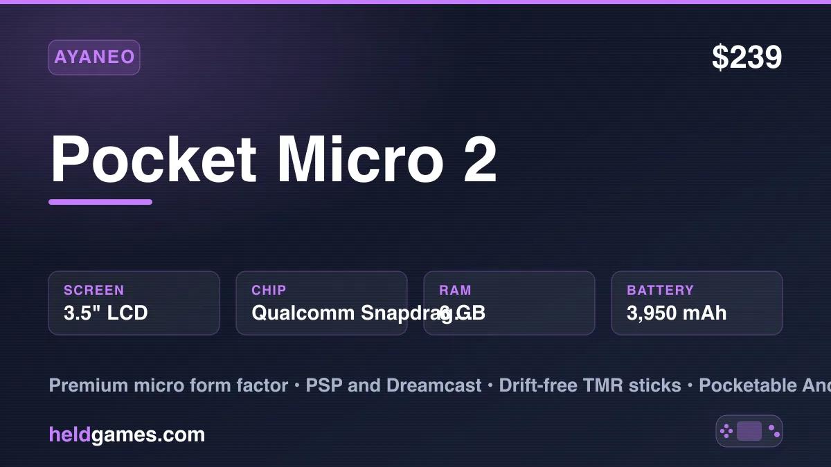 AYANEO Pocket Micro 2 Snapdragon 865 micro Android handheld