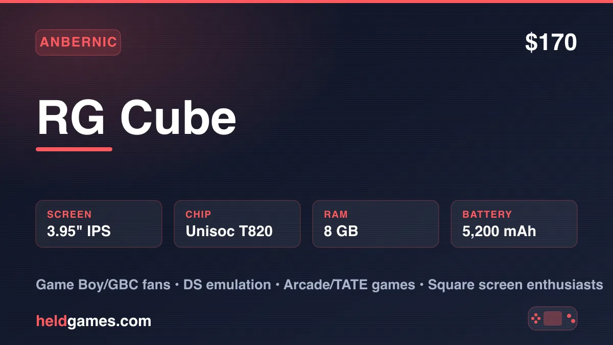 Anbernic RG Cube retro handheld gaming device