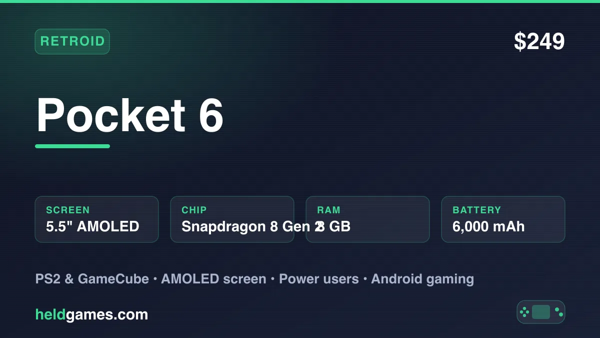 Retroid Pocket 6 retro handheld gaming device