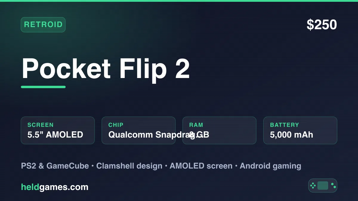 Retroid Pocket Flip 2 retro handheld gaming device
