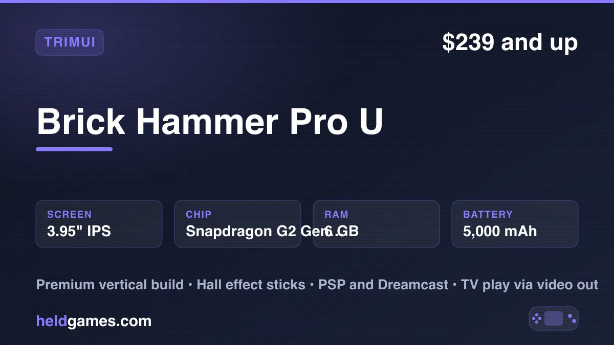 TrimUI Brick Hammer Pro U retro handheld gaming device