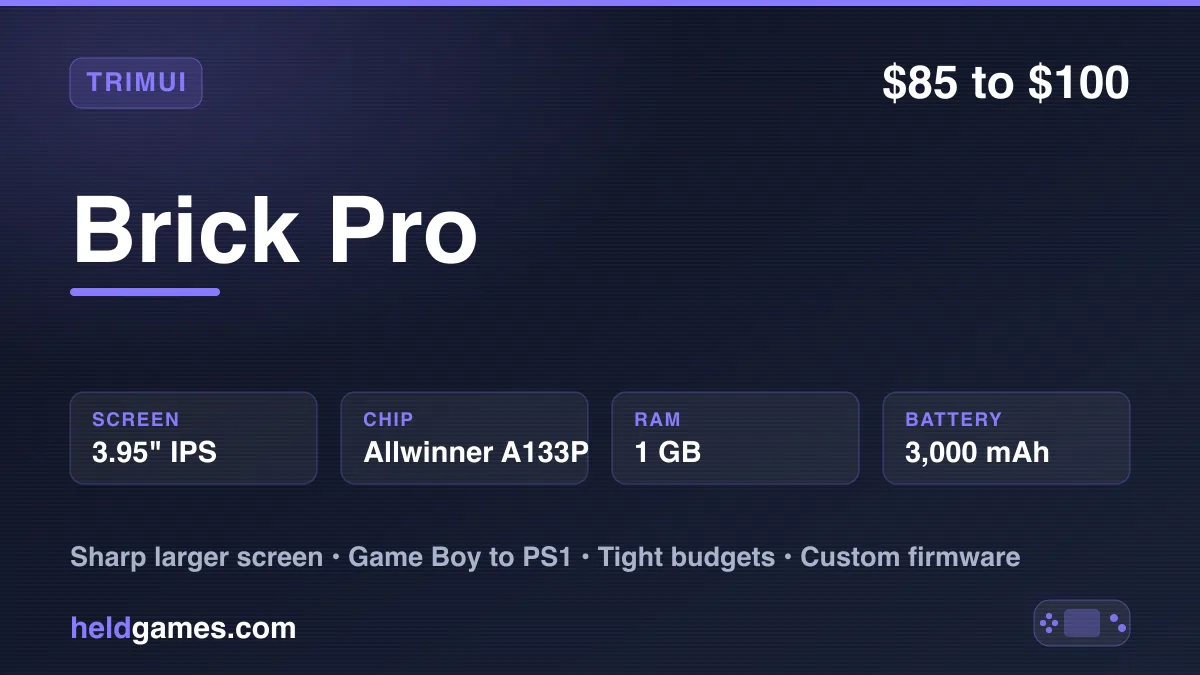 TrimUI Brick Pro retro handheld gaming device